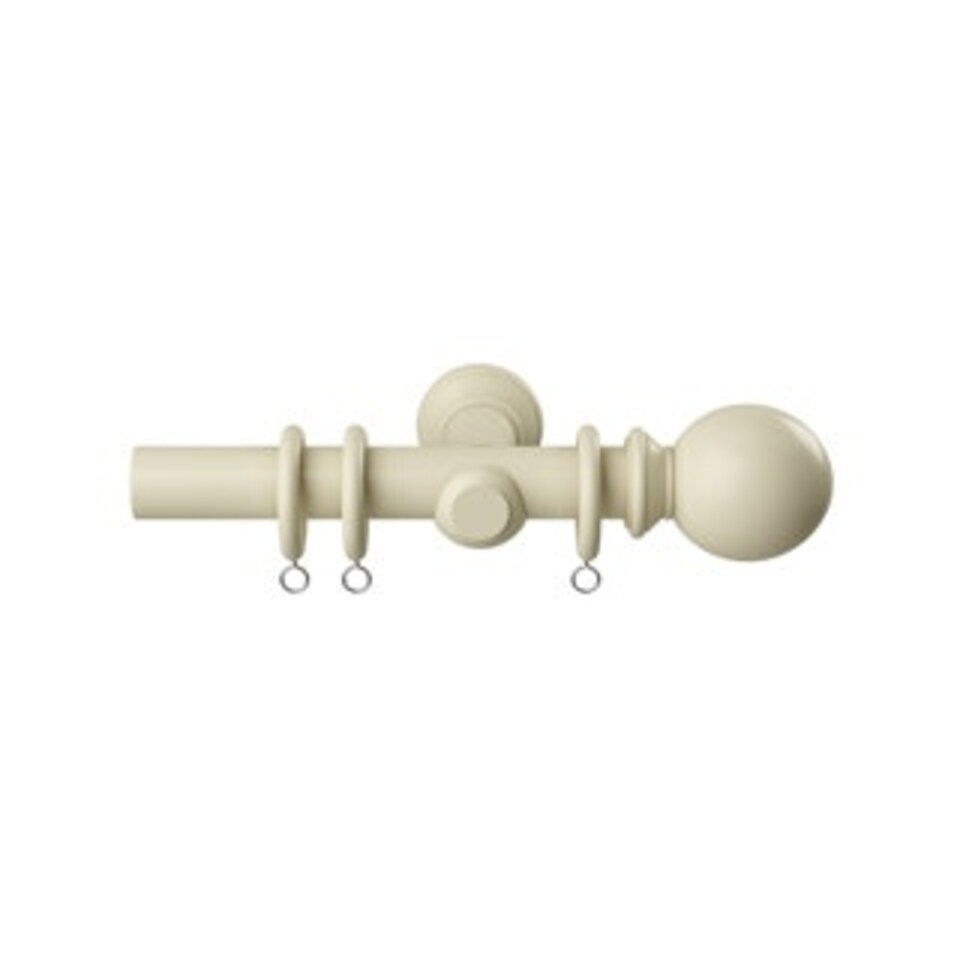 28mm Woodland Cream Curtain Pole Set 220cm | Cream | Cream