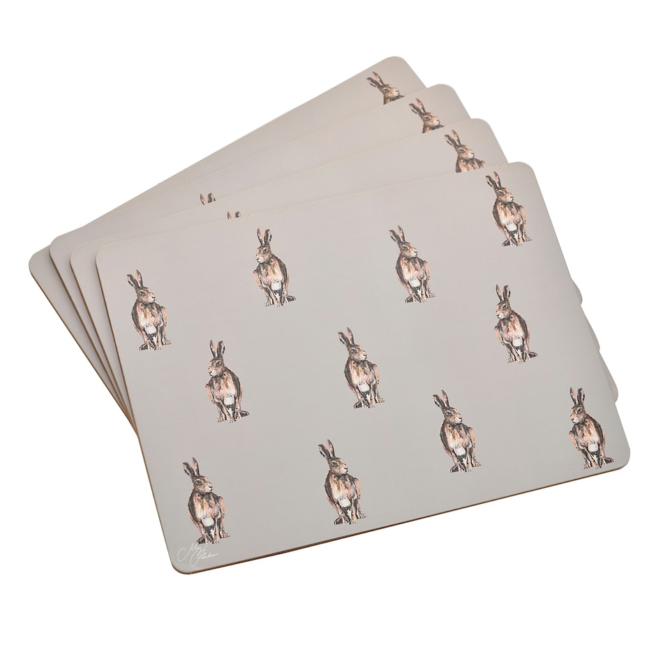 image 1 of Meg Hawkins Set of 4 Placemats Hare