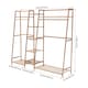 image 1 of Living and Home Trapezoid Bamboo Garment Rack with Tiered Storage Shelves | Brown