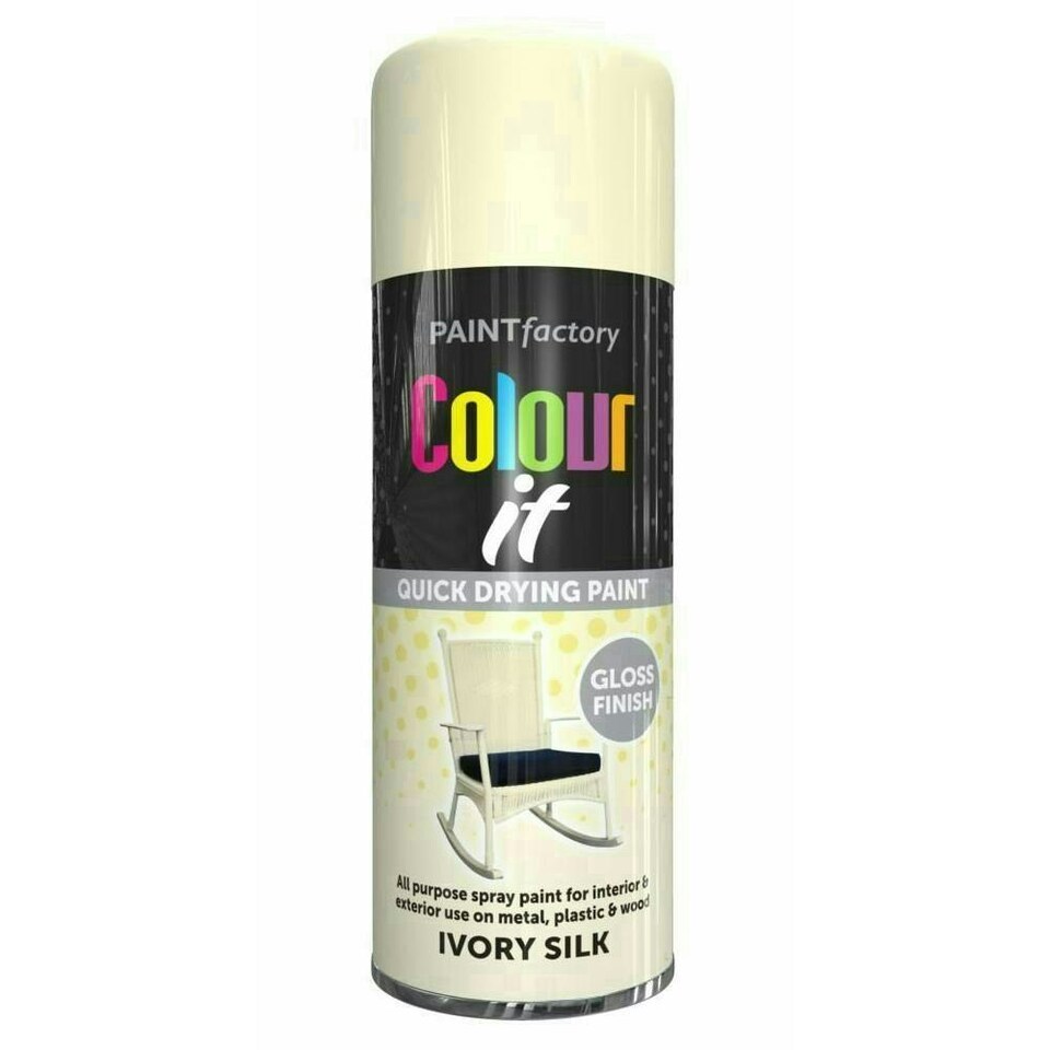 image 1 of Primer Spray Paint Aerosol Auto Car Lacquer Wood Metal 400ml White | Ivory Silk