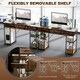 image 5 of HOMCOM Computer Writing Desk with Power Outlets, Drawers, Shelves, Brown Brown | Rustic Brown