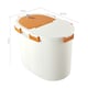image 3 of Living and Home Airtight Pet Food Storage Container with Flip-Up Lid & Wheels | White | Orange | L
