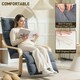 image 3 of HOMCOM Birch Wood Lounge Chair for Living Room, Bedroom Grey | Natural Birch