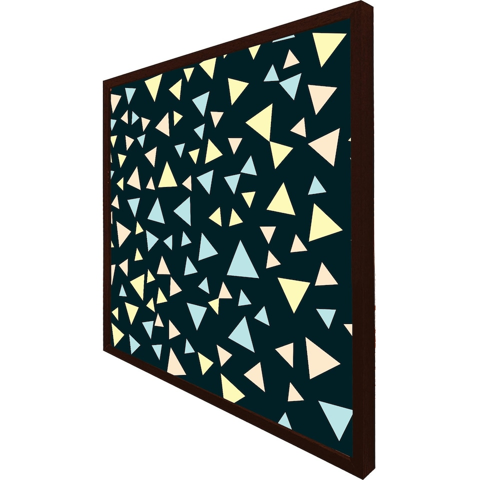 image 1 of Yellow & blue triangles (Picutre Frame) Brown | S