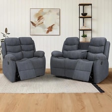 Roma Recliner Linen 3 Plus 2 Seater Sofa Set, Armchair Inspired Home Theatre and Living Room Seating Grey