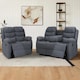 image 1 of Roma Recliner Linen 3 Plus 2 Seater Sofa Set, Armchair Inspired Home Theatre and Living Room Seating Grey
