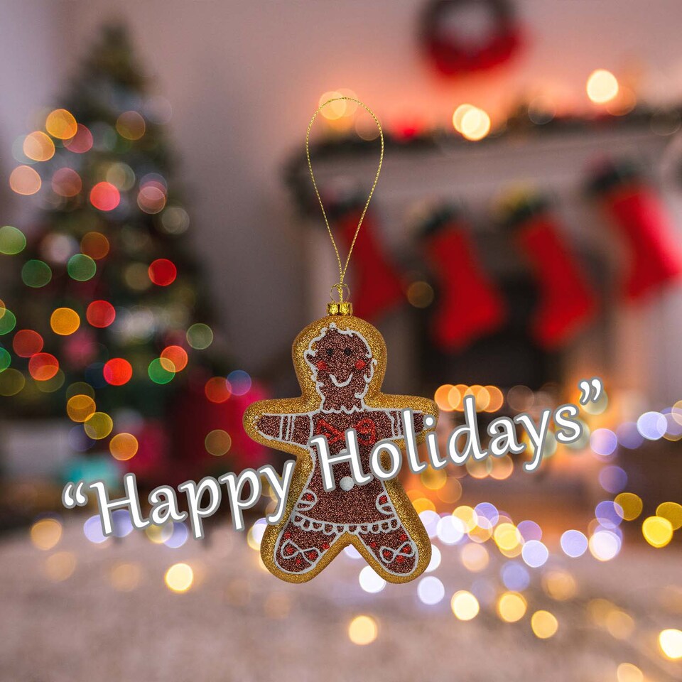 PMS Christmas Gingerbread Man Hanging Decoration 16cm x 11cm Brown