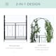 image 3 of Outsunny Metal Garden Arch with Double Gate, Garden Arbor Climbing Plants
