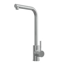 Balterley Modern L-Neck Single Lever Kitchen Sink Mixer Tap - Top Fix Installation | Silver | Chrome | 1