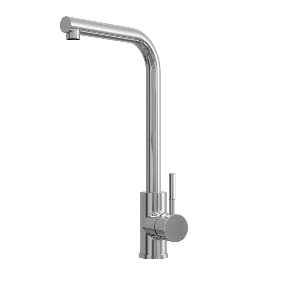 image 1 of Balterley Modern L-Neck Single Lever Kitchen Sink Mixer Tap - Top Fix Installation | Silver | Chrome | 1