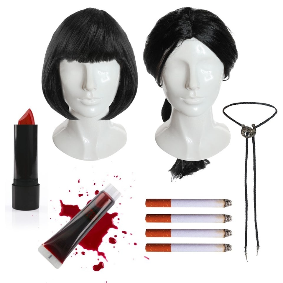 image 1 of Pulp Couples Costume Set Black | One Size