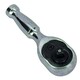 image 3 of 1/4in Drive Stubby Headed Ratchet Socket Driver 90 Teeth Quick Rel Reversible