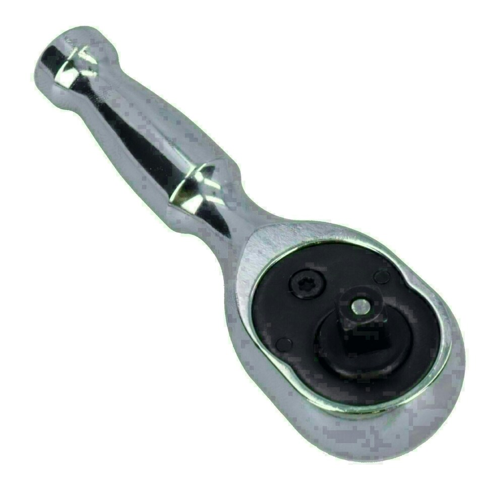 image 1 of 1/4in Drive Stubby Headed Ratchet Socket Driver 90 Teeth Quick Rel Reversible