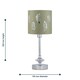 image 5 of Chrome Jewelled Table Lamp with Sage Green Fern Shade Chrome | Green