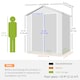image 5 of Outsunny 6 x 4.5FT Plastic Garden Shed with Floor, Lean to Outdoor Storage Shed, Lockable Tool Storage House with Window, Vent and Plastic Roof, Grey