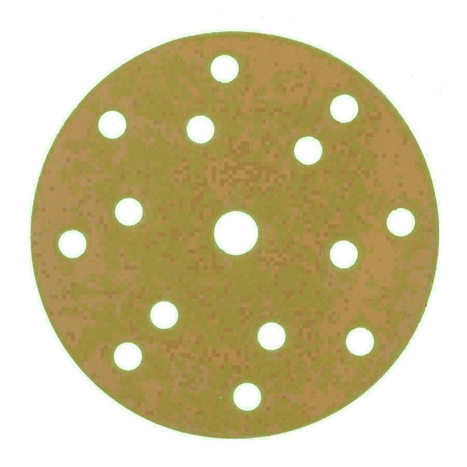 image 1 of 150mm Sanding Discs Aluminium Oxide Abrasive 500 Grit 15 Hole Hook + Loop 200pc