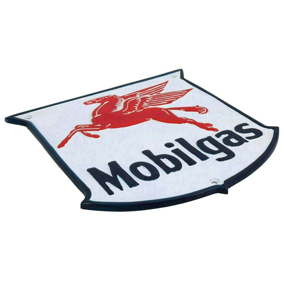 image 1 of Mobilgas Aluminium Sign Plaque Door Wall Garage Petrol Oil Workshop Garage