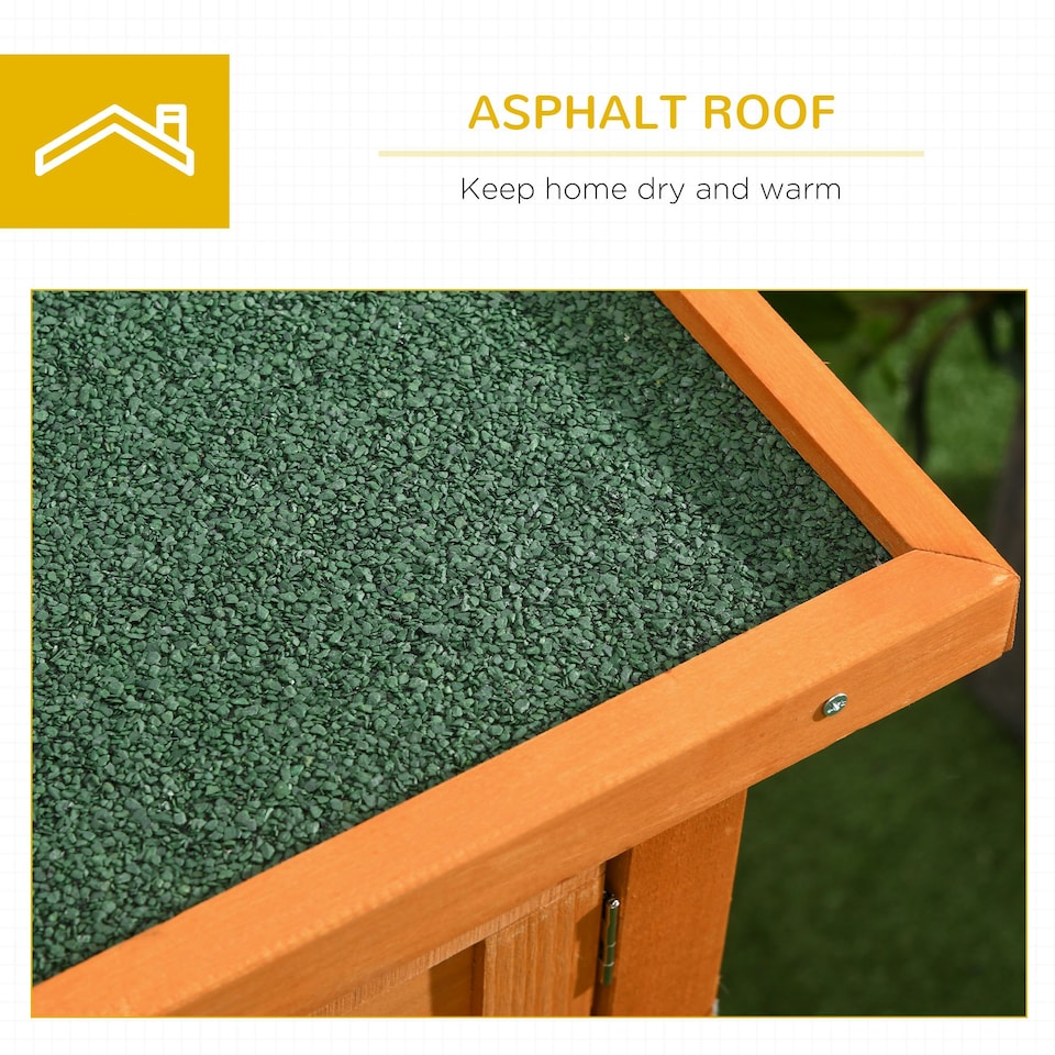 image 1 of PawHut Rabbit Hutch, Guinea Pig Hutch Outdoor Cage w/ Waterproof Roof, Green