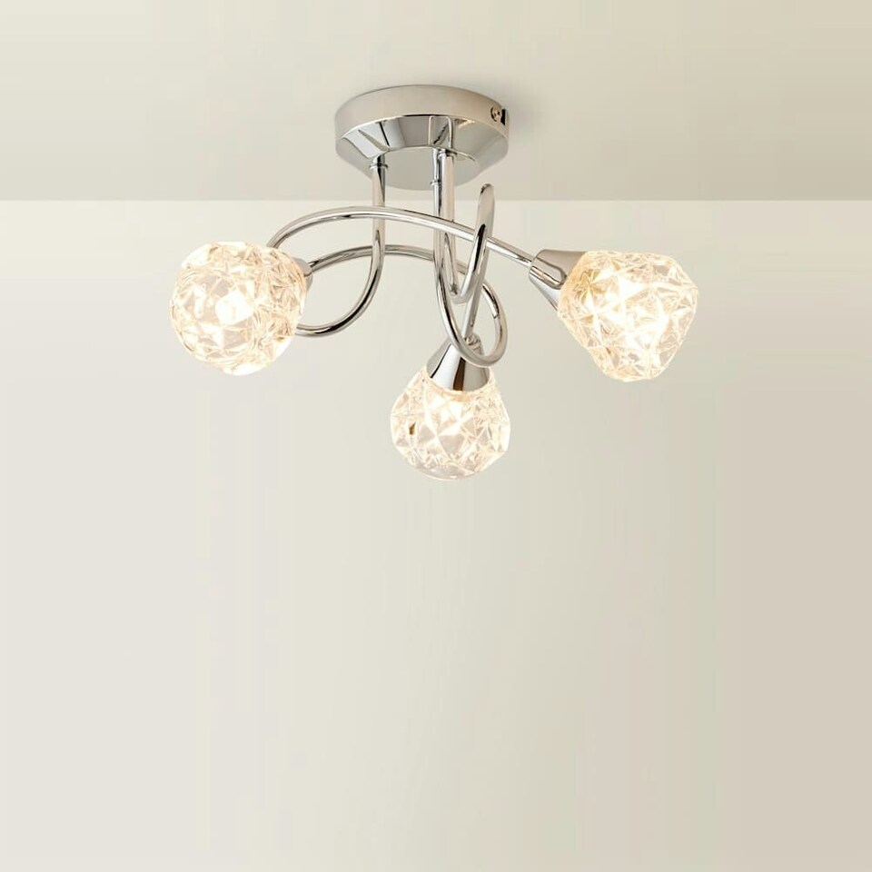 image 1 of ValueLights Astley 3 Way Chrome Cross Over Ceiling Light | Chrome