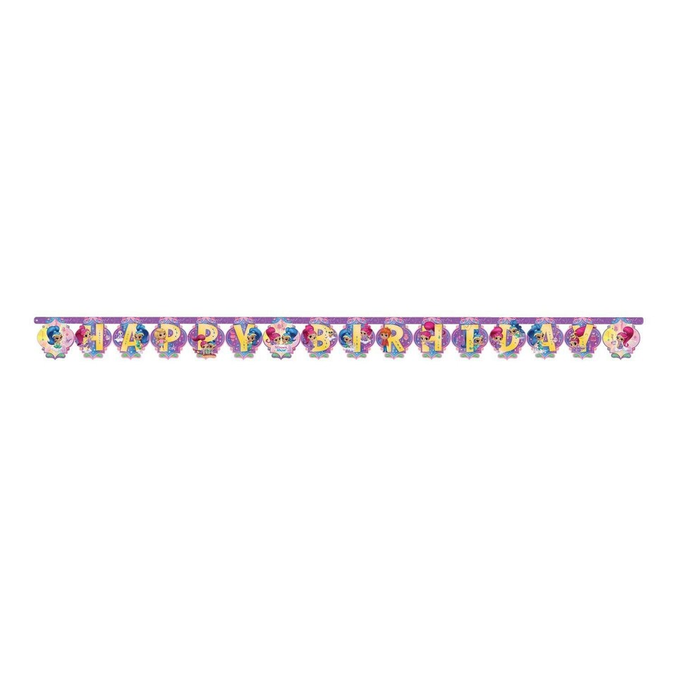 Shimmer And Shine Letter Birthday Banner - Multicoloured - One Size