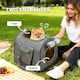 image 7 of PawHut Soft Sided Cat Carrier Bag, Foldable Portable Pet Carrier for Small Dog, Puppy, Cats Up to 10kg, with Adjustable Shoulder Strap & Removable Mat, Collapsible Cat Basket Airline Approved