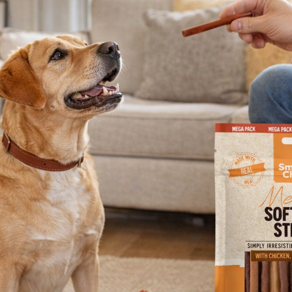 image 1 of Pack of Meat Stick Dog Treats Chicken Duck Beef Lamb Puppy Pet Dental Chew Snack