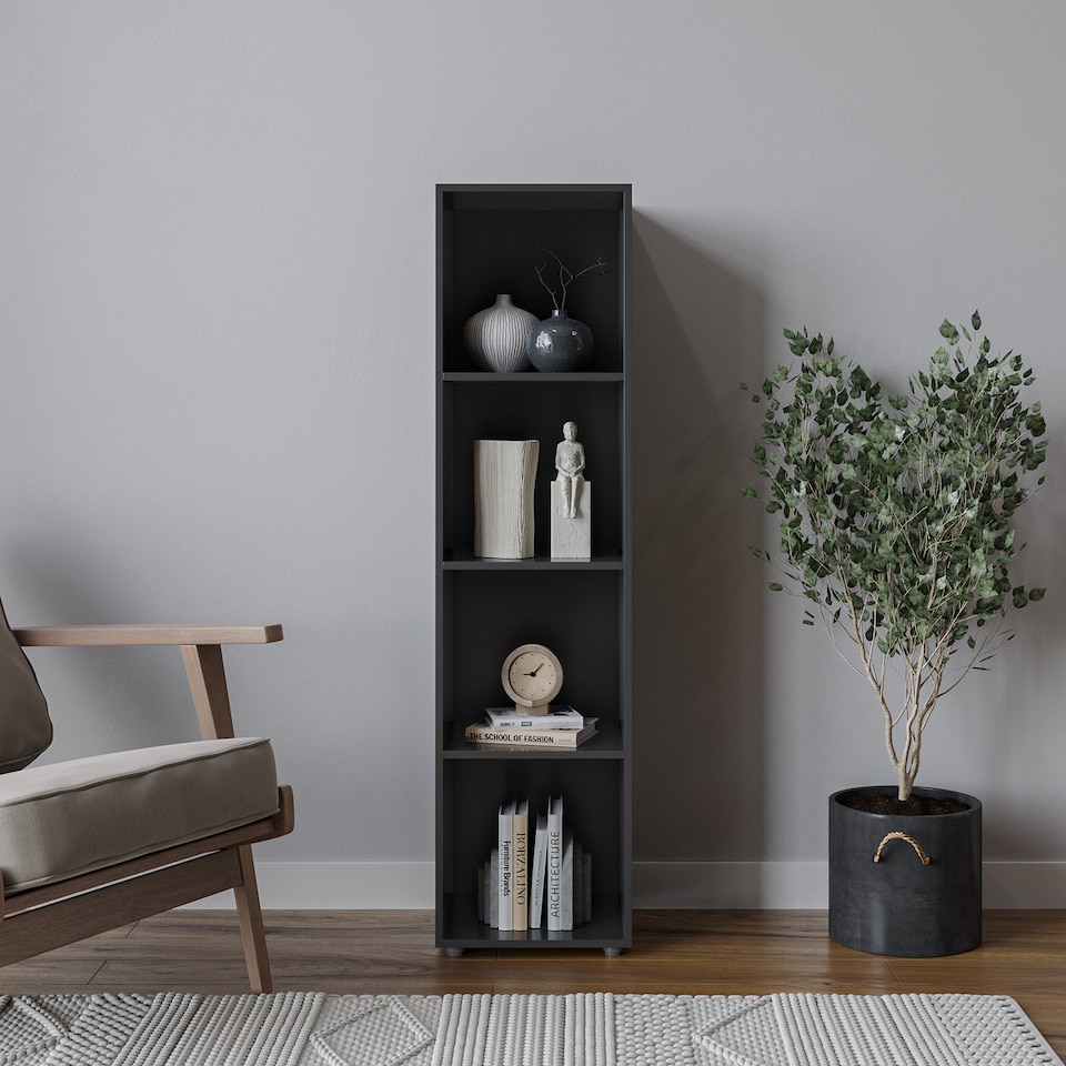 image 1 of 4-Cube Shelving Unit - Tall | Black | 1