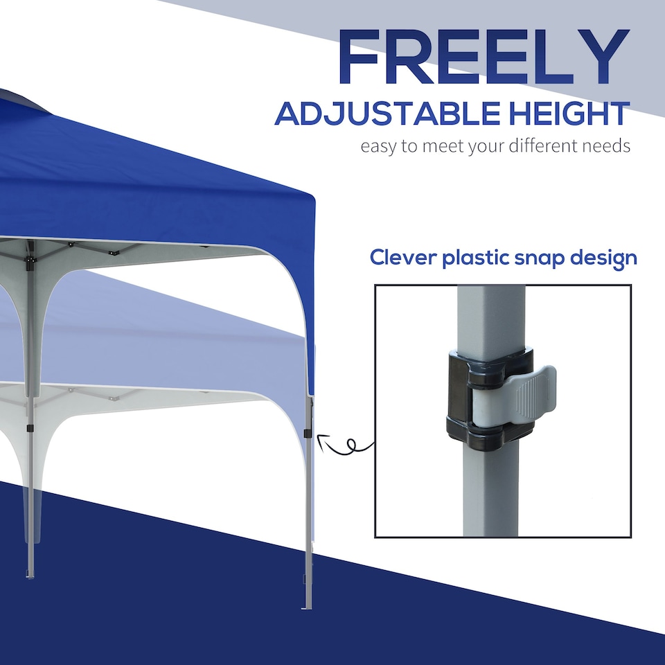 image 1 of Outsunny Pop Up Gazebo Foldable w/ Wheeled Carry Bag & 4 Weight Bags, Grey