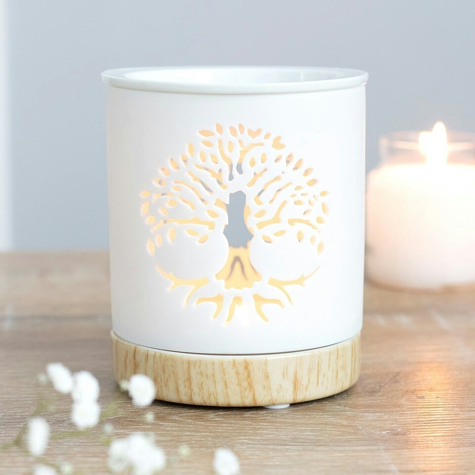 image 1 of Something Different Tree Of Life Oil Burner - White - One Size