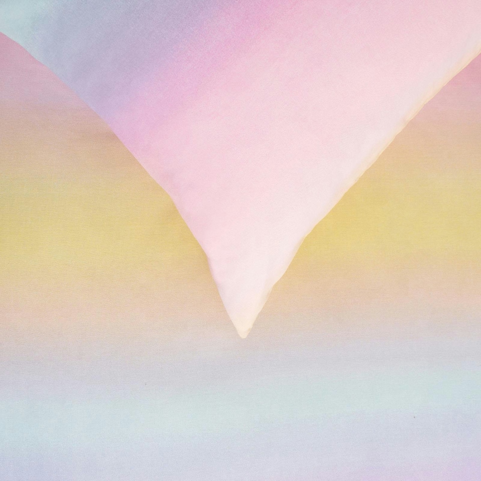 image 1 of OHS Reversible Rainbow Ombre Duvet Cover and Pillowcase Bedding Set, Single - Multi