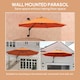 image 8 of Outsunny Sun Parasol with Vent, Wall Umbrella for Patio, Garden, Pool Orange | Orange