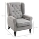 image 7 of HOMCOM Accent Armchair Home Furniture Retro Tufted Club Wood Fabric, Grey