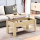 image 2 of Oak High Gloss Lift Top Storage Coffee Table Brown | Oak