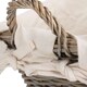 image 5 of Small Antique Wash Handled Lined Storage Basket | White | White