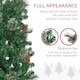 image 7 of HOMCOM 6.5FT Artificial Slim Christmas Tree Holiday Home Decor with Pine Cones