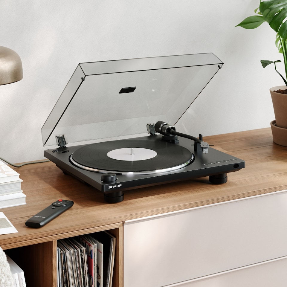 image 1 of SHARP RP-TT100 Automatic Bluetooth Turntable with Built in Pre-amp and Remote