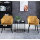 image 3 of HOMCOM Upholstered Velvet Fabric Bucket Seat Dining Armchair Set of 2 Yellow
