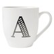 image 1 of Black and White Initial Hugga Mug Assorted Letters 11cm | White | A - White | 1