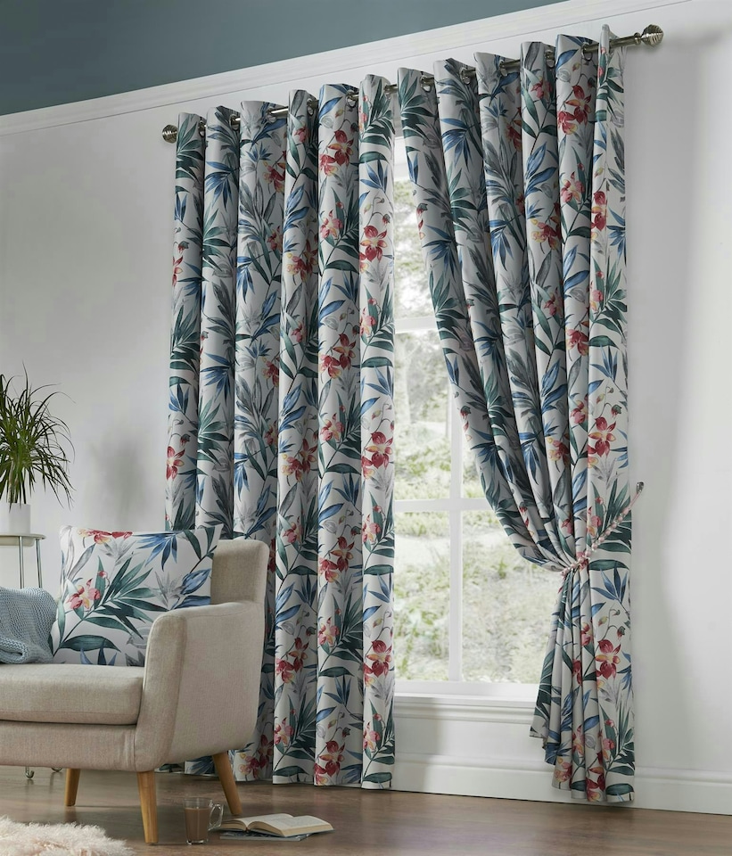 image 1 of Florida Fully Lined Eyelet Curtains - Fuschia - 168x183cm