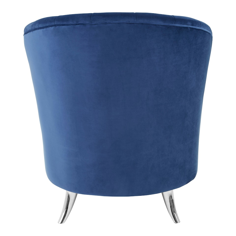 image 1 of Interiors by Premier Blue Tub Chair, Stylish Office Chair, Classy Velvet Chair, Round Velvet Upholstery Chair for Lounge