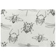image 1 of Sketch of Scarab Beetle, May bug, Bee and Dragonfly (Rug) White | Large: 140x200cm