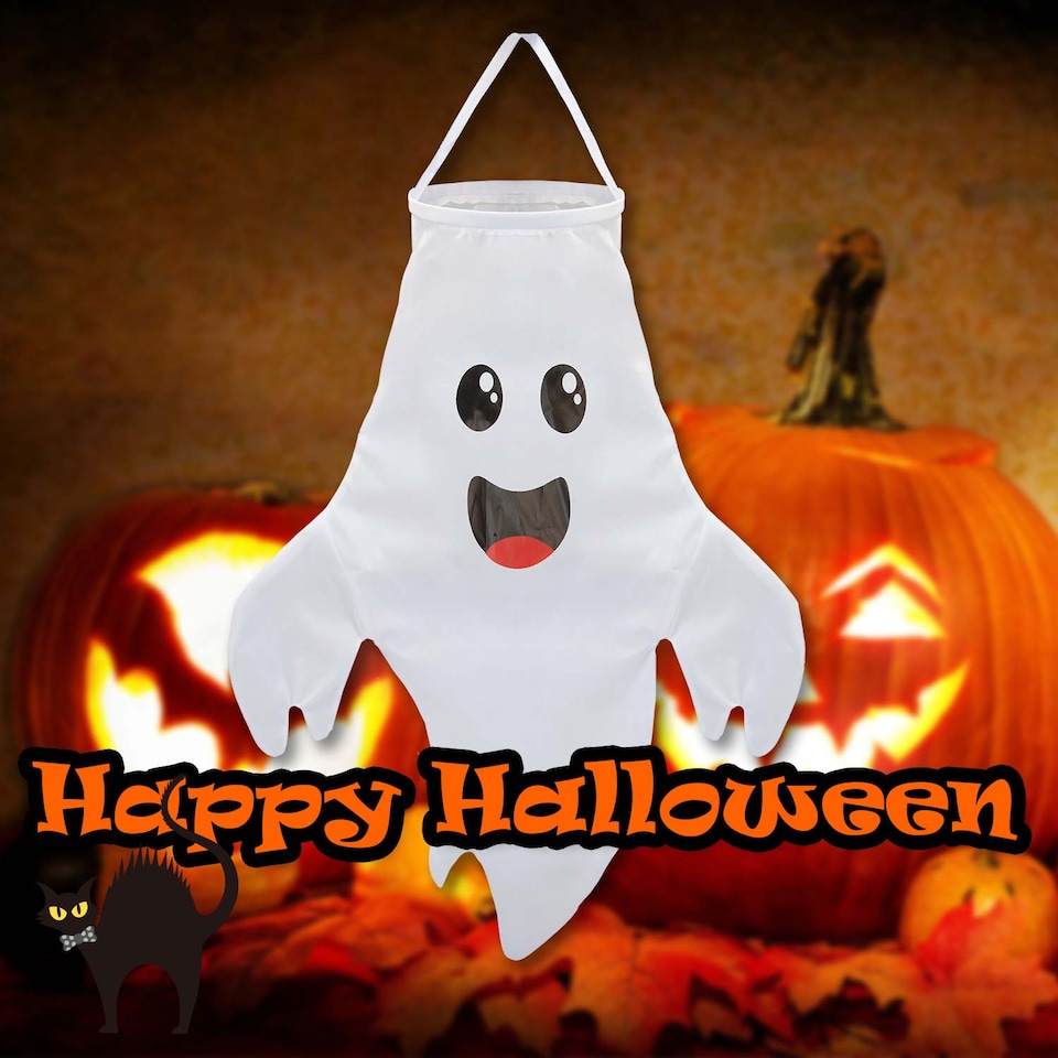 image 1 of vfm-estore Hanging Ghost Decoration for Halloween Parties, 12 x 10.4 cm, White
