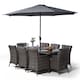 image 3 of Savannah Rectangle 8 Seat Rattan Dining Set Ice Bucket Drinks Cooler | Grey | Grey