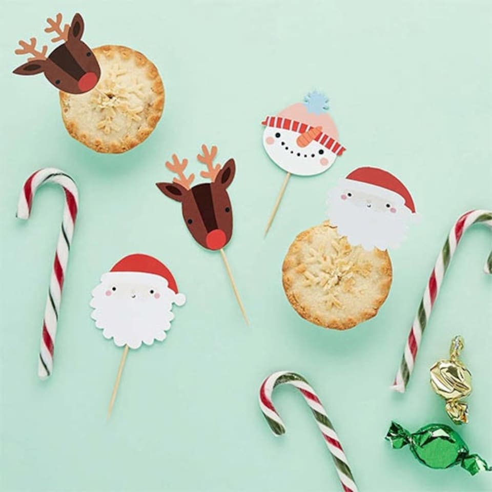 image 1 of Festive Friends Christmas Food Picks - Pack of 12