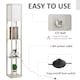 image 4 of HOMCOM Floor Lamp Reading Lamp with 3-Tier Storage Shelf for Home Office Oak