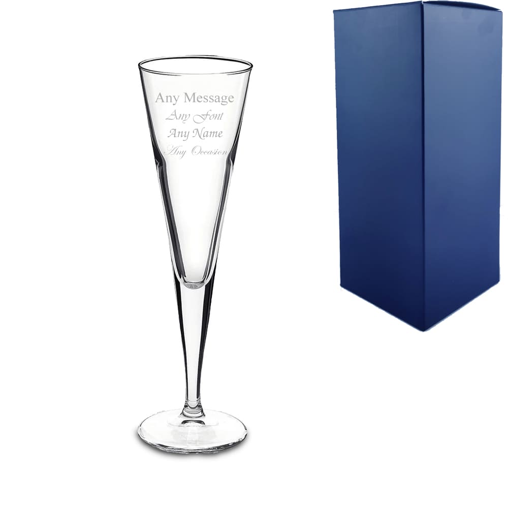 Uniqueful Personalised Engraved 160ml Ypsilon Champagne Flute Gift Box Birthday in Clear