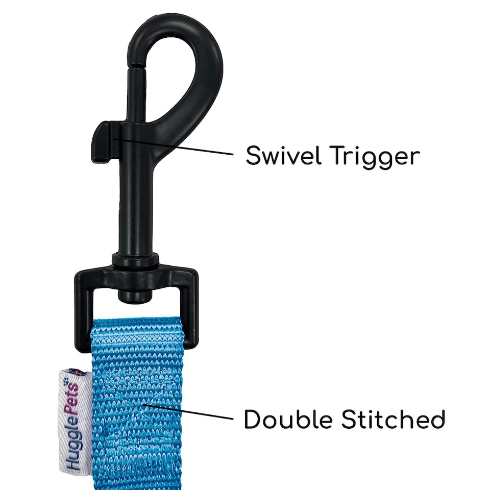 image 1 of HugglePets Padded Nylon Weatherproof Dog Lead Blue