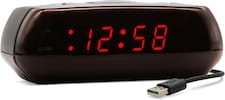 Acctim Miramar Digital Alarm Clock USB Mains Powered with Battery Backup Red LED Bedside Alarm Clock