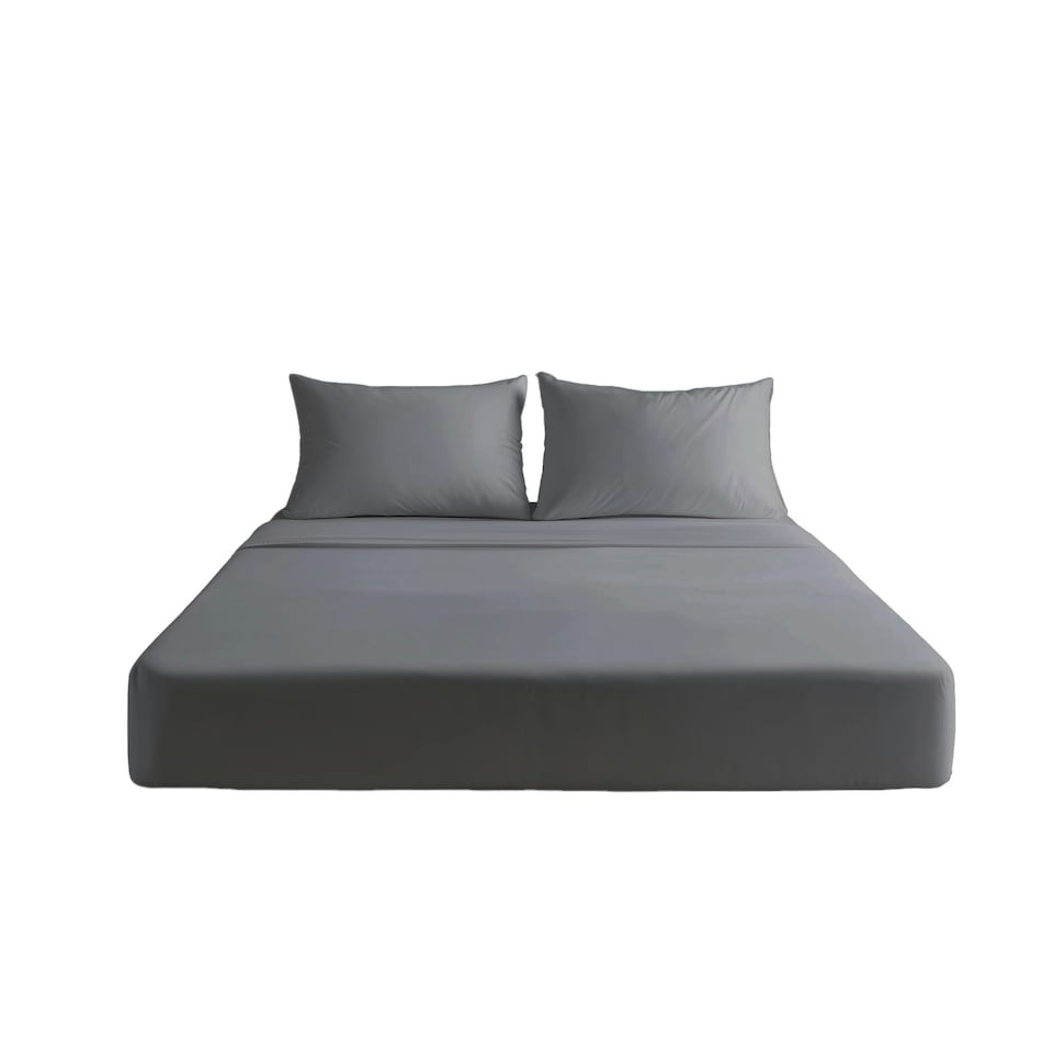 image 1 of Luxury 200TC Soft Touch Fitted Sheet Bed Linen 30cm Extra Deep Skirt Grey | Grey | King