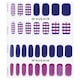 image 3 of Nail Sticker (patterned) - # Gingham Check With Purple Nail - 32pcs Purple